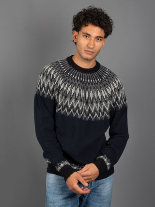 Maglia Jacquard -  Navy