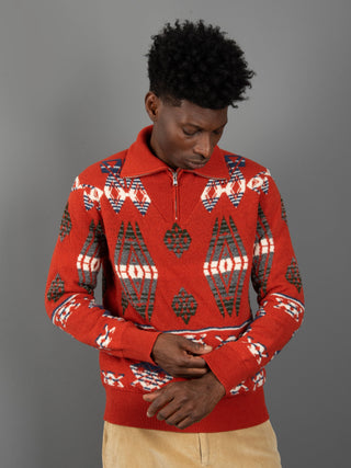 Maglia Zip Clifton - Rosso
