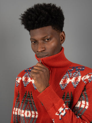 Maglia Zip Clifton - Rosso