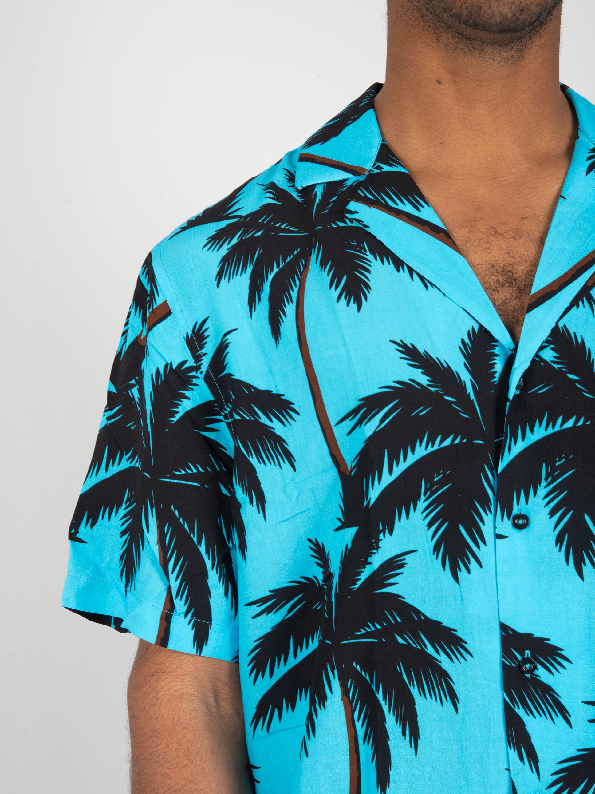 Camicia - Blu Icy Palms