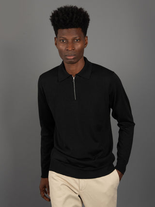 Maglia Polo Seta - Nero