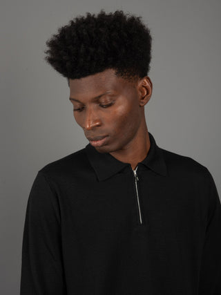 Maglia Polo Seta - Nero