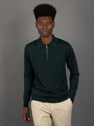 Maglia Polo Seta - Verde Bosco