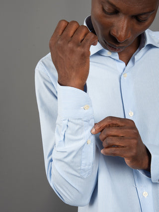 Camicia Millerighe - Bianco/Celeste