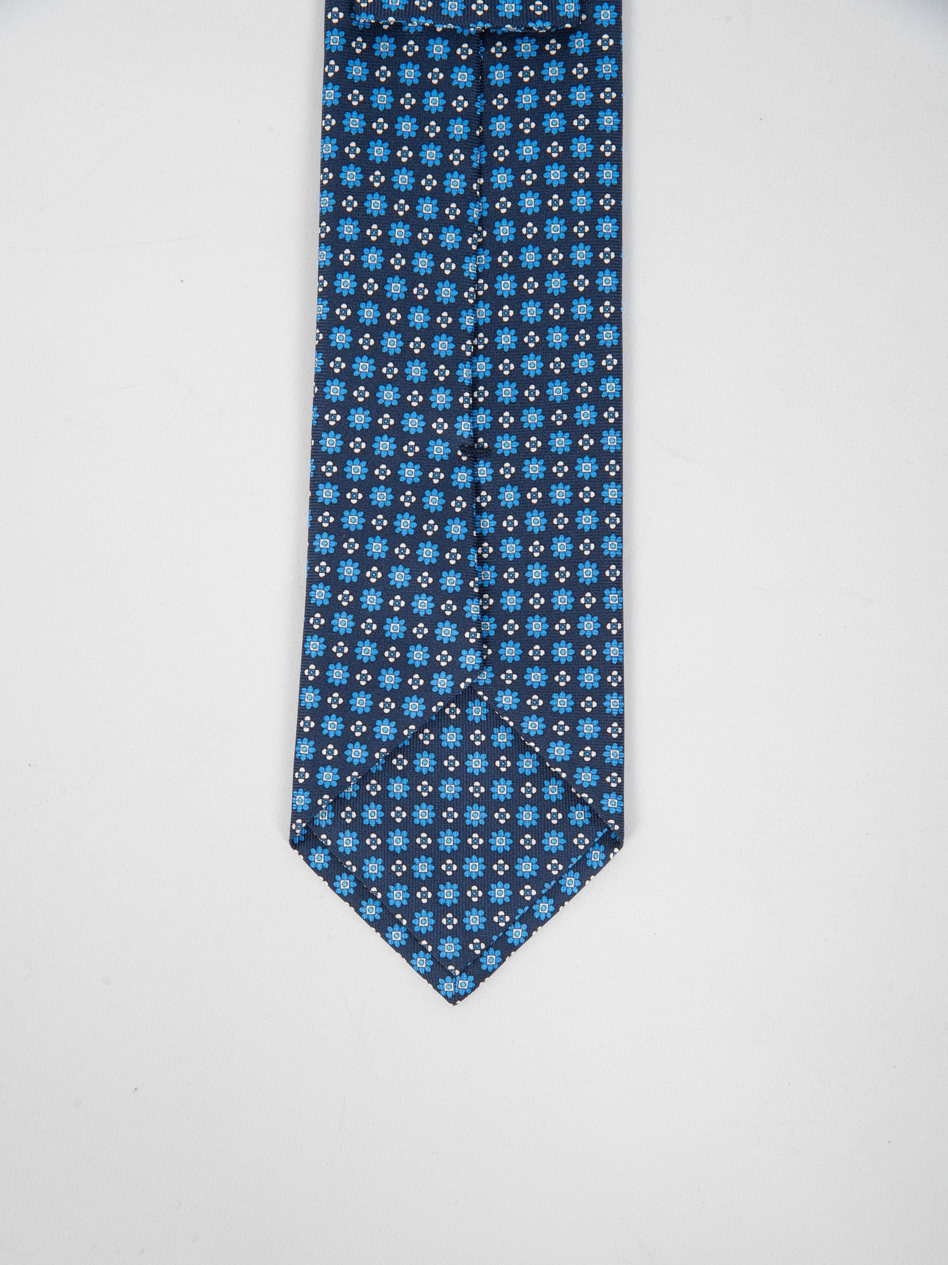 Cravatta Seta Margherita - Blu