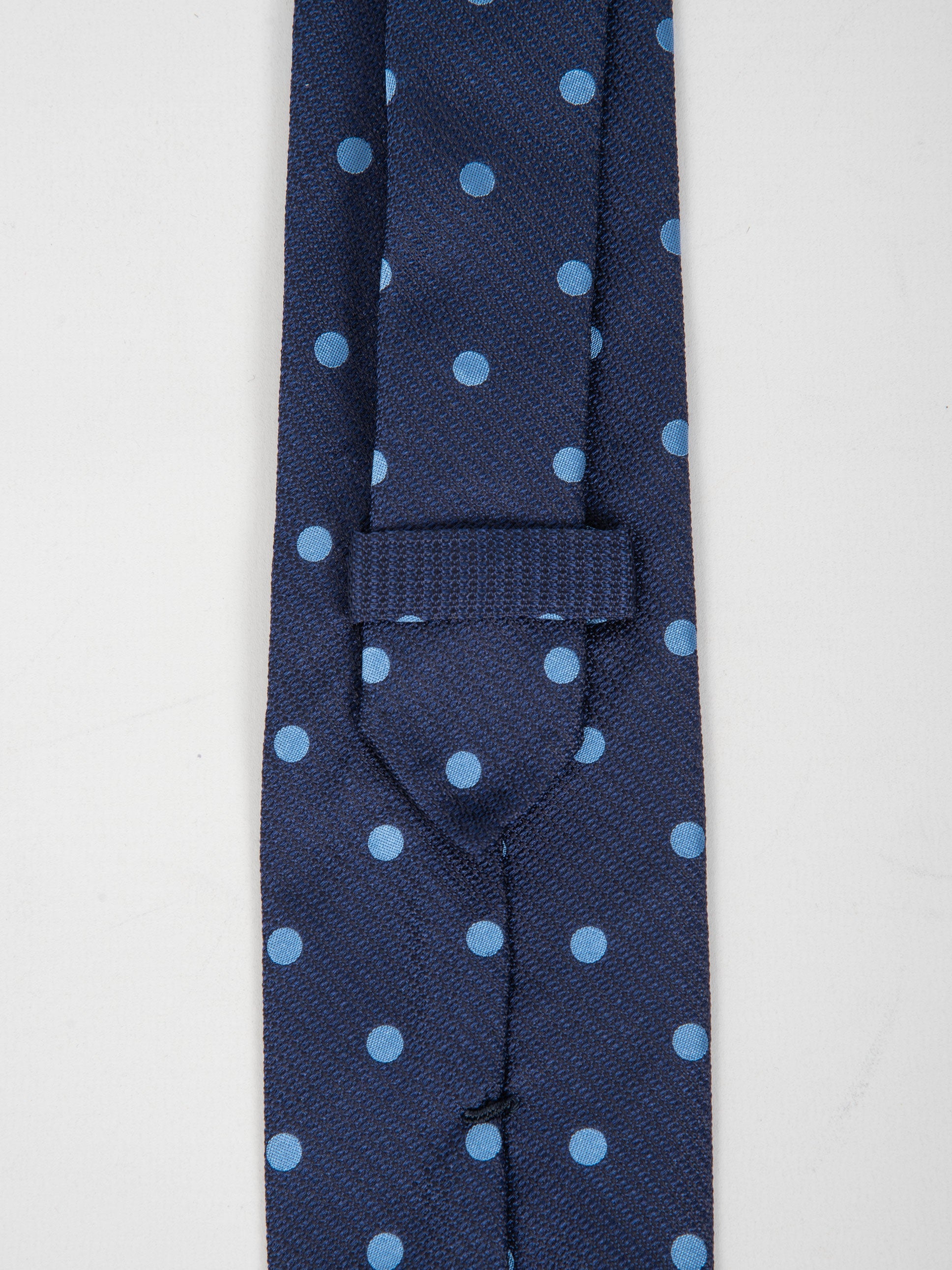 Cravatta Seta Pois - Blu