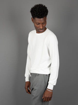 Maglia in Cotone Operato - Bianco