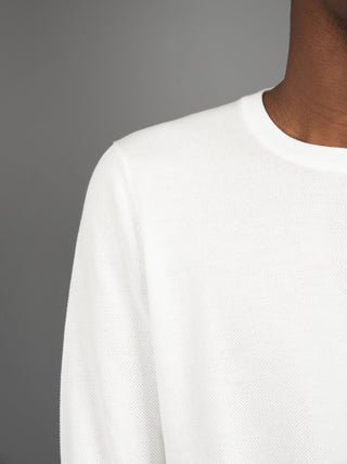 Maglia in Cotone Operato - Bianco