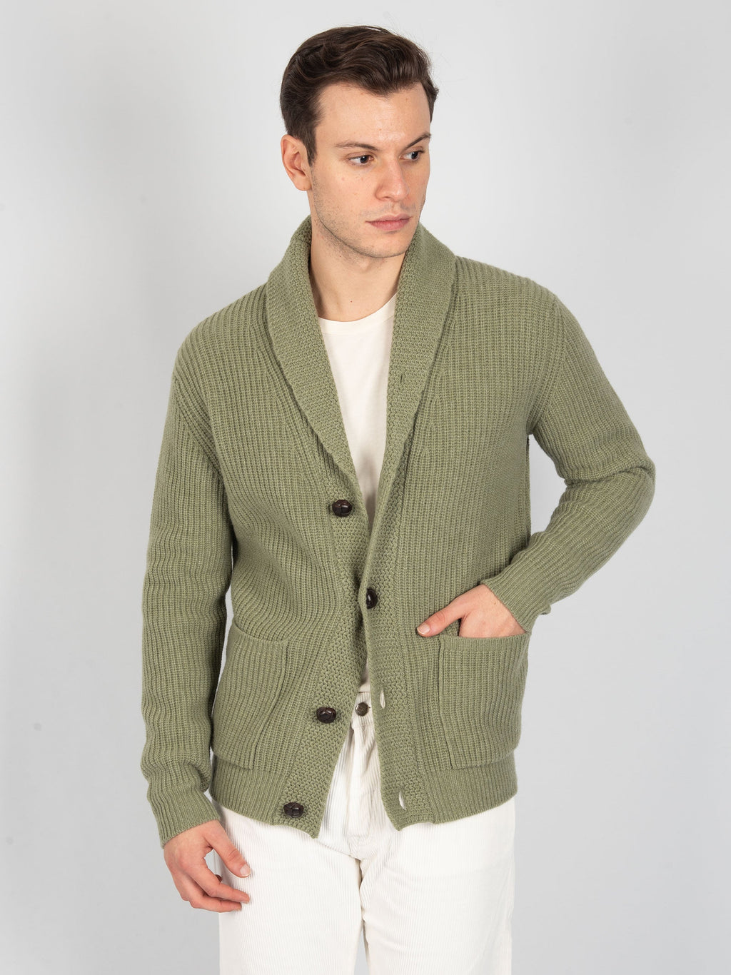 Maglia Cardigan 'Renegade' Verde Salvia – Naldi