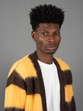 Maglia Cardigan Righe - Moro