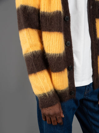 Maglia Cardigan Righe - Moro