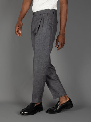 Pantalone Robert Lino - Acciaio