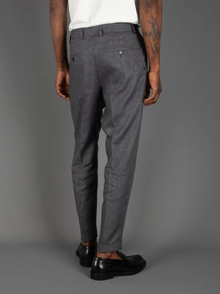 Pantalone Robert Lino - Acciaio