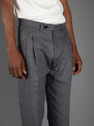 Pantalone Robert Lino - Acciaio