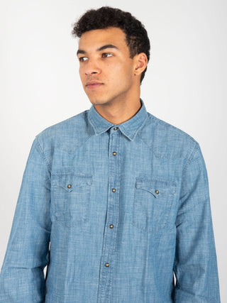 Camicia 'Steve' Texana - Denim Medio