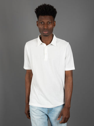 Polo Crepe di Cotone - Bianco