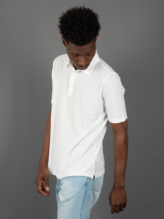 Polo Crepe di Cotone - Bianco