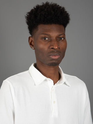 Polo Crepe di Cotone - Bianco