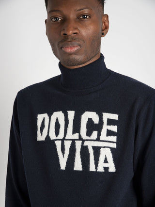 Maglia 'Dolcevita' - Blu