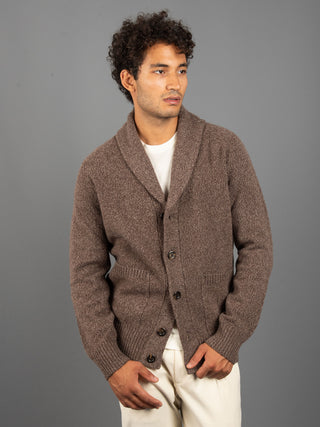 Maglia Cardigan Mouliné - Moro