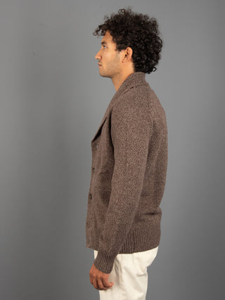 Maglia Cardigan Mouliné - Moro