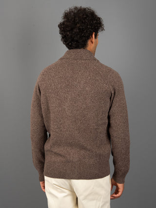 Maglia Cardigan Mouliné - Moro