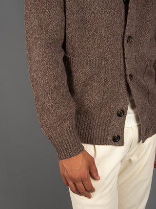 Maglia Cardigan Mouliné - Moro