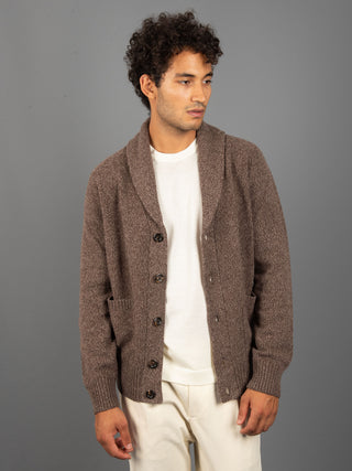 Maglia Cardigan Mouliné - Moro