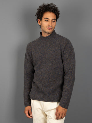 Maglia Lupetto Mouliné - Blu/Moro
