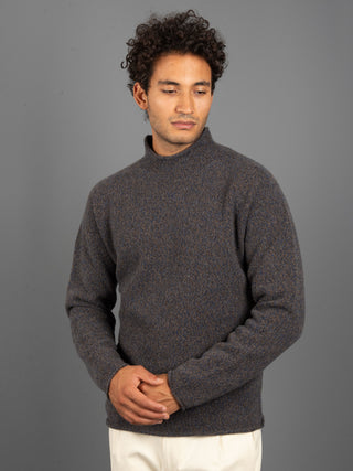 Maglia Lupetto Mouliné - Blu/Moro