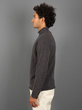 Maglia Lupetto Mouliné - Blu/Moro