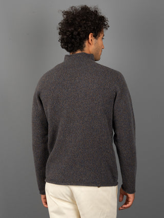 Maglia Lupetto Mouliné - Blu/Moro