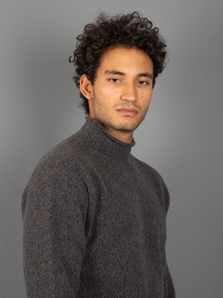 Maglia Lupetto Mouliné - Blu/Moro