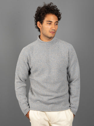 Maglia Lupetto Mouliné - Celeste/Beige