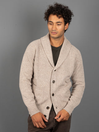 Maglia Cardigan Mouliné - Beige