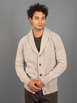 Maglia Cardigan Mouliné - Beige