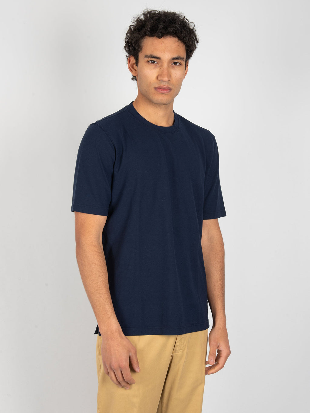 T-Shirt in Crepe - Blu