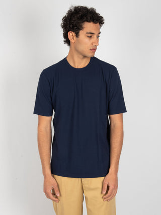 T-Shirt in Crepe - Blu