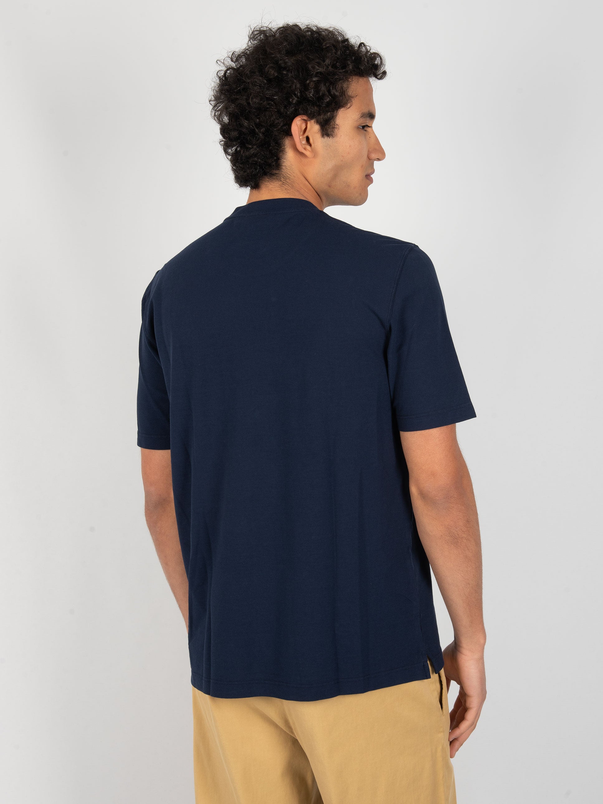 T-Shirt in Crepe - Blu