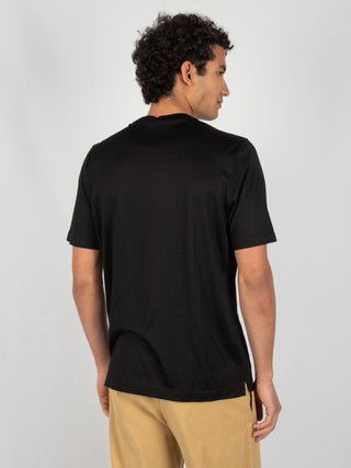 T-shirt in Seta - Nero