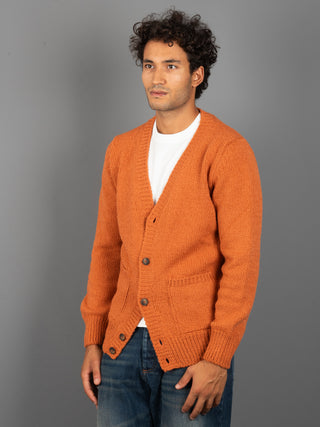 Maglia Cardigan Bouclé - Arancione