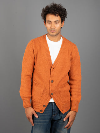 Maglia Cardigan Bouclé - Arancione