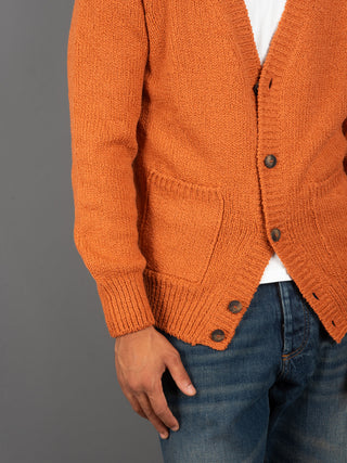 Maglia Cardigan Bouclé - Arancione
