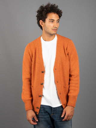 Maglia Cardigan Bouclé - Arancione