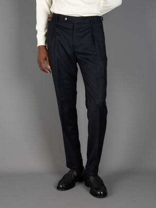 Pantalone Retro Lana - Blu Navy