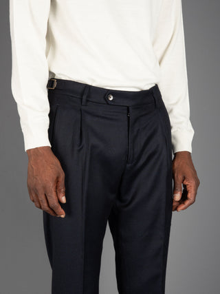 Pantalone Retro Lana - Blu Navy