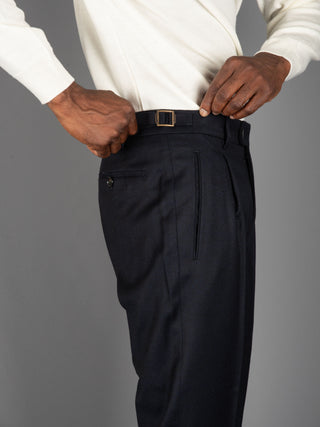 Pantalone Retro Lana - Blu Navy