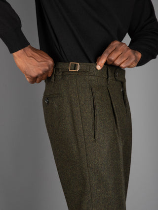 Pantalone Retro Spinato - Verde