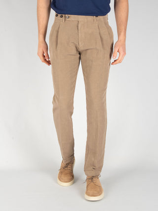 Pantalone Barber Lyocell Lino - Noce