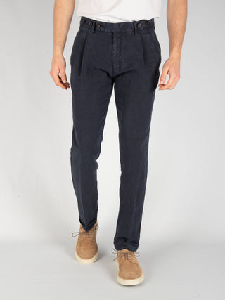 Pantalone Barber Lyocell Lino - Navy